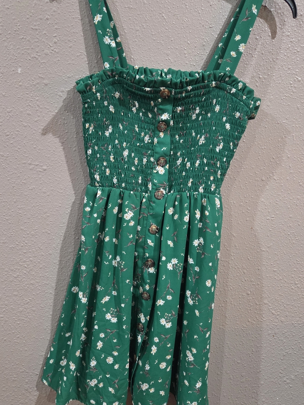 Jessica Simpson Green Floral Sundress with White Daisies